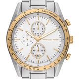 Buy Shop Michael Kors Accelerator Chronograph White Dial Silver Steel Strap Watch For Men - MK9112 USA Online