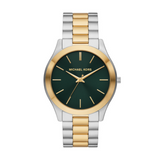 Buy Shop Michael Kors Slim Runway Quartz Green Dial Two Tone Steel Strap Watch for Women - MK9149 USA Online