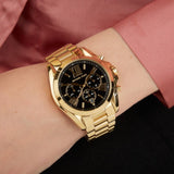 Buy Shop Michael Kors Bradshaw Black Dial Gold Steel Strap Watch for Women - MK5739 USA Online