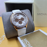 Buy Shop Michael Kors Oversized Sport Quartz White Dial White Rubber Strap Watch For Women - MK6945 USA Online