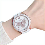 Buy Shop Michael Kors Oversized Sport Quartz White Dial White Rubber Strap Watch For Women - MK6945 USA Online