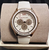 Buy Shop Michael Kors Oversized Sport Quartz White Dial White Rubber Strap Watch For Women - MK6945 USA Online