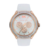 Buy Shop Michael Kors Oversized Sport Quartz White Dial White Rubber Strap Watch For Women - MK6945 USA Online