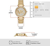 Buy Shop Michael Kors Parker Analog Crystals Gold Dial Gold Steel Strap Watch For Women - MK7283 USA Online