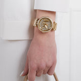 Buy Shop Michael Kors Parker Analog Crystals Gold Dial Gold Steel Strap Watch For Women - MK7283 USA Online