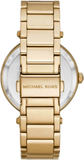 Buy Shop Michael Kors Parker Analog Crystals Gold Dial Gold Steel Strap Watch For Women - MK7283 USA Online