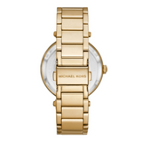 Buy Shop Michael Kors Parker Analog Crystals Gold Dial Gold Steel Strap Watch For Women - MK7283 USA Online