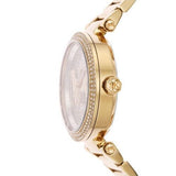 Buy Shop Michael Kors Parker Analog Crystals Gold Dial Gold Steel Strap Watch For Women - MK7283 USA Online