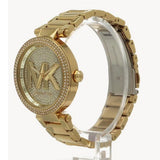 Buy Shop Michael Kors Parker Analog Crystals Gold Dial Gold Steel Strap Watch For Women - MK7283 USA Online