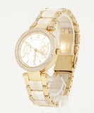 Buy Shop Michael Kors Parker Analog Gold Dial Gold Steel Strap Watch For Women - MK6833 USA Online