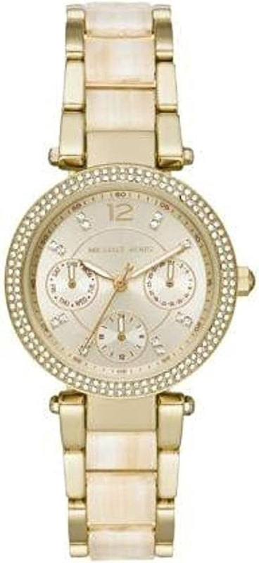 Buy Shop Michael Kors Parker Analog Gold Dial Gold Steel Strap Watch For Women - MK6833 USA Online
