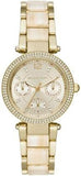 Buy Shop Michael Kors Parker Analog Gold Dial Gold Steel Strap Watch For Women - MK6833 USA Online