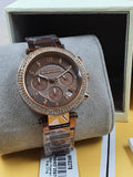 Buy Shop Michael Kors Parker Analog Quartz Brown Dial Brown Steel Strap Watch For Women - MK6378 USA Online