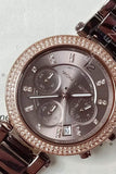 Buy Shop Michael Kors Parker Analog Quartz Brown Dial Brown Steel Strap Watch For Women - MK6378 USA Online