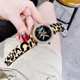 Buy Shop Michael Kors Parker Black Dial Cheetah Print Brown Leather Strap Watch For Women - MK4723 USA Online