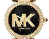 Buy Shop Michael Kors Parker Black Dial Cheetah Print Brown Leather Strap Watch For Women - MK4723 USA Online