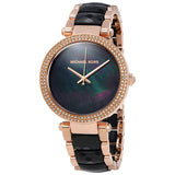 Buy Shop Michael Kors Parker Mother of Pearl Black Dial Two Tone Steel Strap Watch for Women - MK6414 USA Online