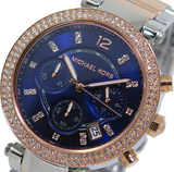 Buy Shop Michael Kors Parker Blue Dial Two Tone Steel Strap Watch for Women - MK6141 USA Online
