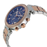 Buy Shop Michael Kors Parker Blue Dial Two Tone Steel Strap Watch for Women - MK6141 USA Online