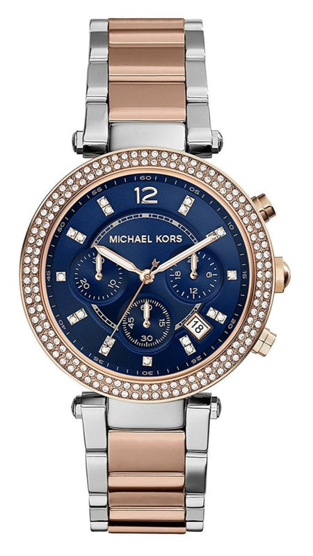 Buy Shop Michael Kors Parker Blue Dial Two Tone Steel Strap Watch for Women - MK6141 USA Online