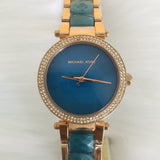 Buy Shop Michael Kors Parker Blue Mother of Pearl Dial Two Tone Steel Strap Watch for Women - MK6491 USA Online