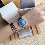 Buy Shop Michael Kors Parker Blue Mother of Pearl Dial Two Tone Steel Strap Watch for Women - MK6491 USA Online