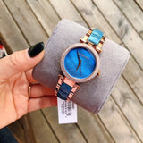 Buy Shop Michael Kors Parker Blue Mother of Pearl Dial Two Tone Steel Strap Watch for Women - MK6491 USA Online