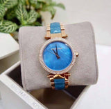 Buy Shop Michael Kors Parker Blue Mother of Pearl Dial Two Tone Steel Strap Watch for Women - MK6491 USA Online
