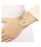 Buy Shop Michael Kors Parker Champagne Dial Orange Leather Strap Watch for Women - MK2279 USA Online