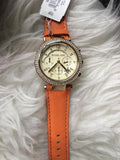 Buy Shop Michael Kors Parker Champagne Dial Orange Leather Strap Watch for Women - MK2279 USA Online