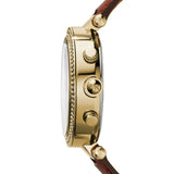 Buy Shop Michael Kors Parker Champagne Gold Dial Brown Leather Strap Watch for Women - MK2249 USA Online