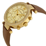 Buy Shop Michael Kors Parker Champagne Gold Dial Brown Leather Strap Watch for Women - MK2249 USA Online