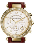 Buy Shop Michael Kors Parker Champagne Gold Dial Brown Leather Strap Watch for Women - MK2249 USA Online