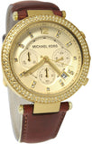 Buy Shop Michael Kors Parker Champagne Gold Dial Brown Leather Strap Watch for Women - MK2249 USA Online