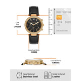 Buy Shop Michael Kors Parker Chronograph Black Dial Black Leather Strap Watch For Women - MK6984 USA Online