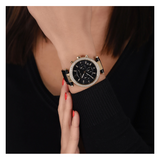 Buy Shop Michael Kors Parker Chronograph Black Dial Black Leather Strap Watch For Women - MK6984 USA Online