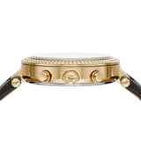 Buy Shop Michael Kors Parker Chronograph Black Dial Black Leather Strap Watch For Women - MK6984 USA Online
