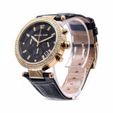 Buy Shop Michael Kors Parker Chronograph Black Dial Black Leather Strap Watch For Women - MK6984 USA Online