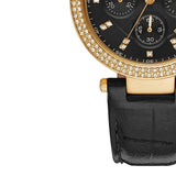 Buy Shop Michael Kors Parker Chronograph Black Dial Black Leather Strap Watch For Women - MK6984 USA Online