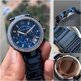 Buy Shop Michael Kors Parker Chronograph Blue Dial Blue Steel Strap Watch For Women - MK6418 USA Online