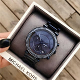 Buy Shop Michael Kors Parker Chronograph Blue Dial Blue Steel Strap Watch For Women - MK6418 USA Online