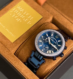 Buy Shop Michael Kors Parker Chronograph Blue Dial Blue Steel Strap Watch For Women - MK6418 USA Online