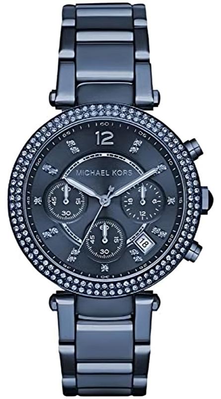 Buy Shop Michael Kors Parker Chronograph Blue Dial Blue Steel Strap Watch For Women - MK6418 USA Online