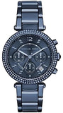 Buy Shop Michael Kors Parker Chronograph Blue Dial Blue Steel Strap Watch For Women - MK6418 USA Online