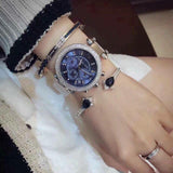 Buy Shop Michael Kors Parker Chronograph Blue Dial Silver Steel Strap Watch for Women - MK6117 USA Online