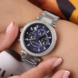 Buy Shop Michael Kors Parker Chronograph Blue Dial Silver Steel Strap Watch for Women - MK6117 USA Online