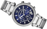 Buy Shop Michael Kors Parker Chronograph Blue Dial Silver Steel Strap Watch for Women - MK6117 USA Online