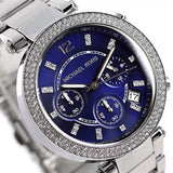 Buy Shop Michael Kors Parker Chronograph Blue Dial Silver Steel Strap Watch for Women - MK6117 USA Online