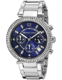 Buy Shop Michael Kors Parker Chronograph Blue Dial Silver Steel Strap Watch for Women - MK6117 USA Online