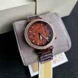 Buy Shop Michael Kors Parker Chronograph Brown Dial Brown Steel Strap Watch For Women - MK5578 USA Online
